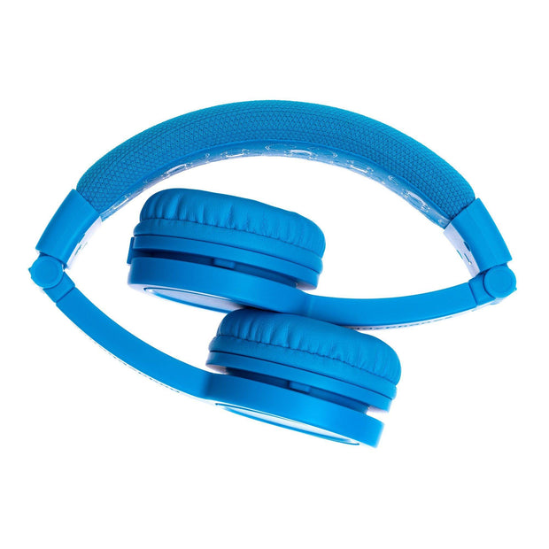 Blue BuddyPhones Explore+ volume limiting foldable child headphones with mic