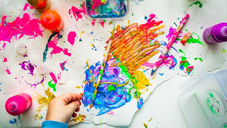 creative play for kids. coloring, painting and drawing together with kids.
